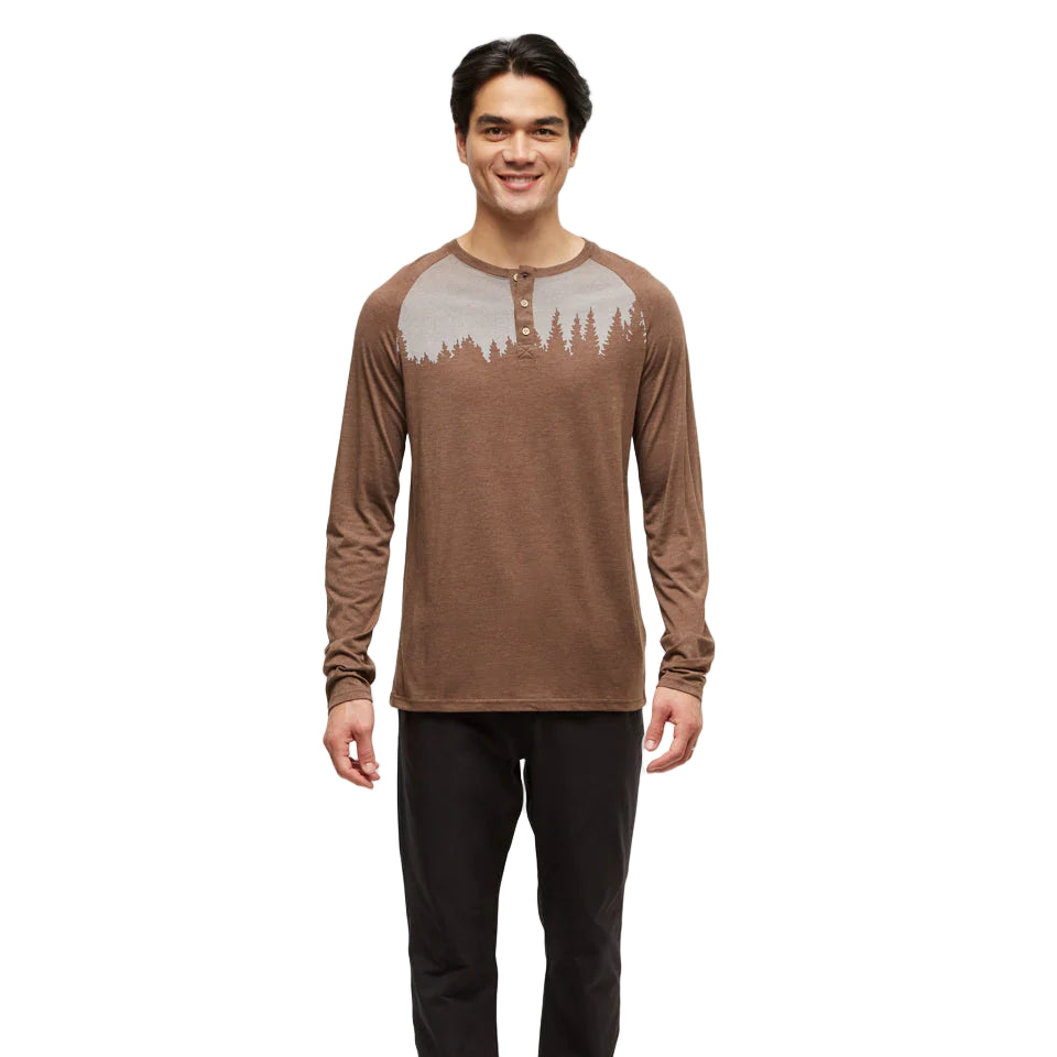 Men's Baker Henley Longsleeve (Clove Heather/White)