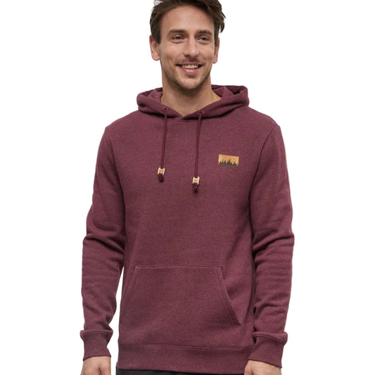 Men's Juniper Cork Patch Hoodie (Deep Burgundy Heather/Cork Patch)