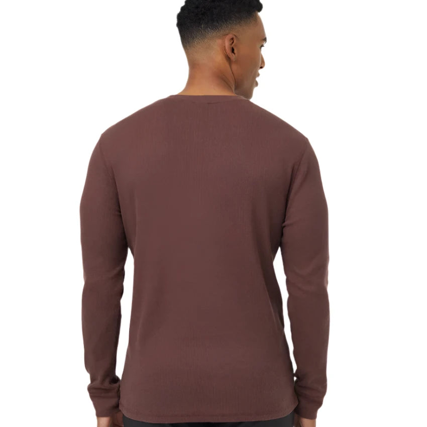 M TreeWaffle Henley Longsleeve (Deep Mahogany)