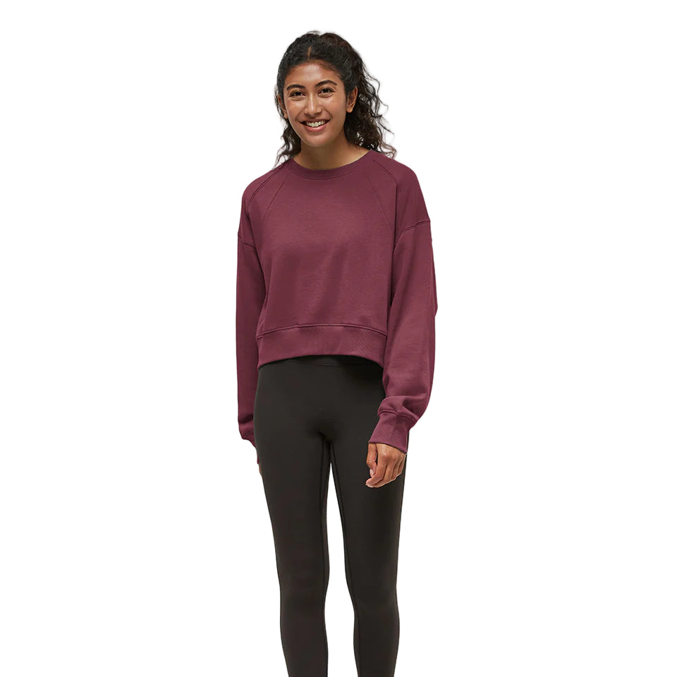 Women's Bluffs Cropped Crew (Deep Burgundy)
