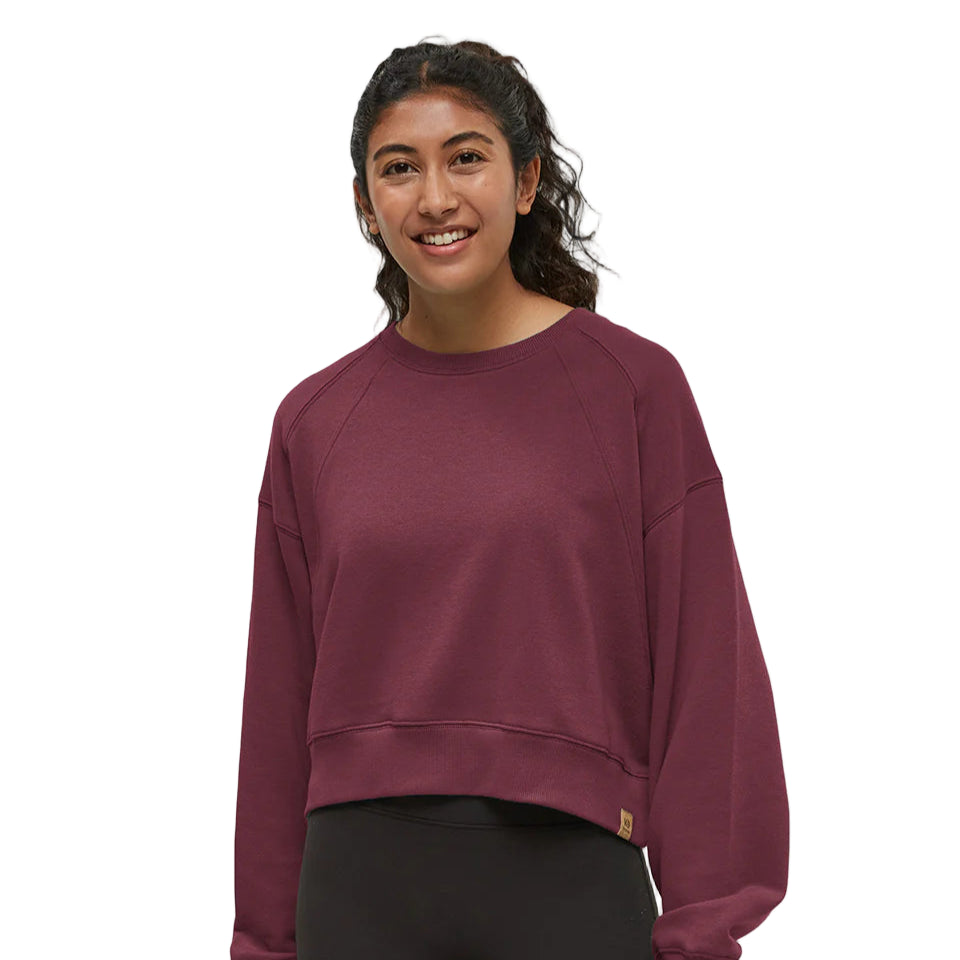 Women's Bluffs Cropped Crew (Deep Burgundy)