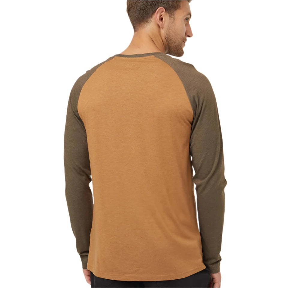 M TreeBlend Classic Henley Longsleeve (Camel Heather/Tundra Heather