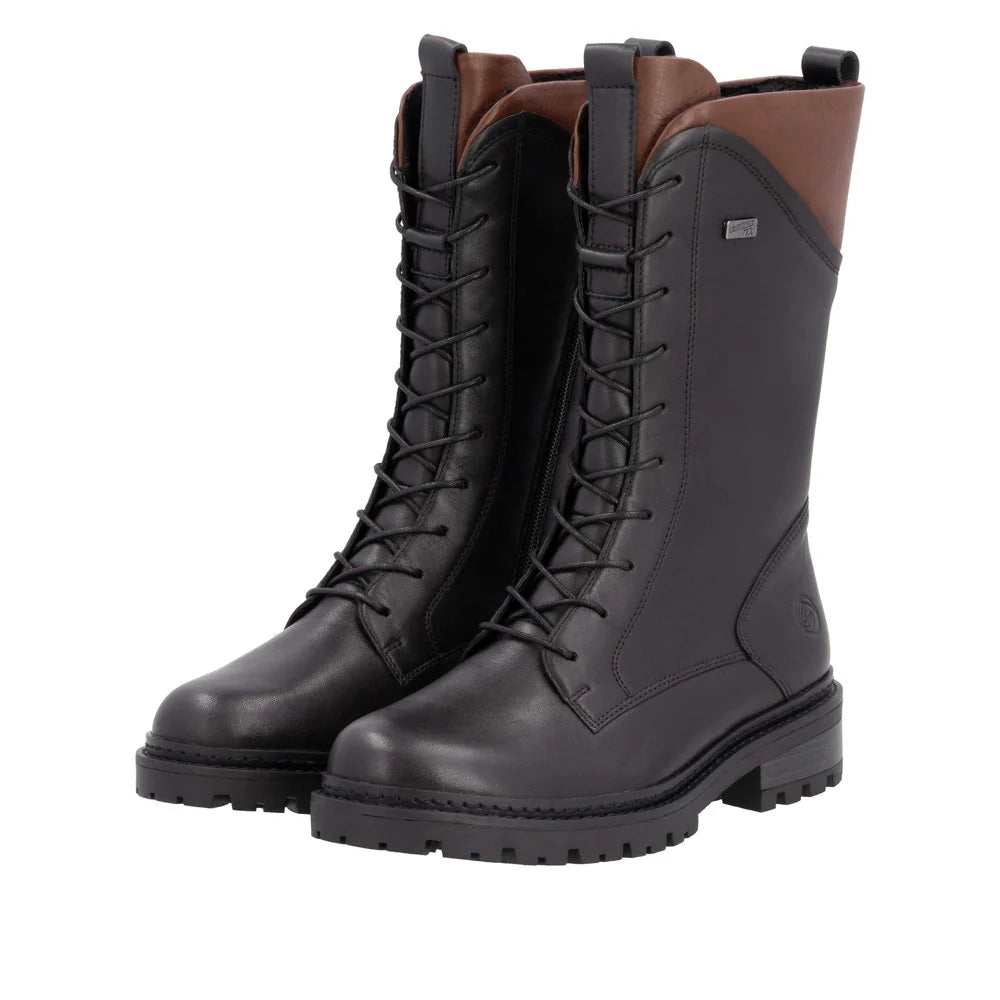 D0B79-03 Black/Brown Mid-Calf Lined RTex