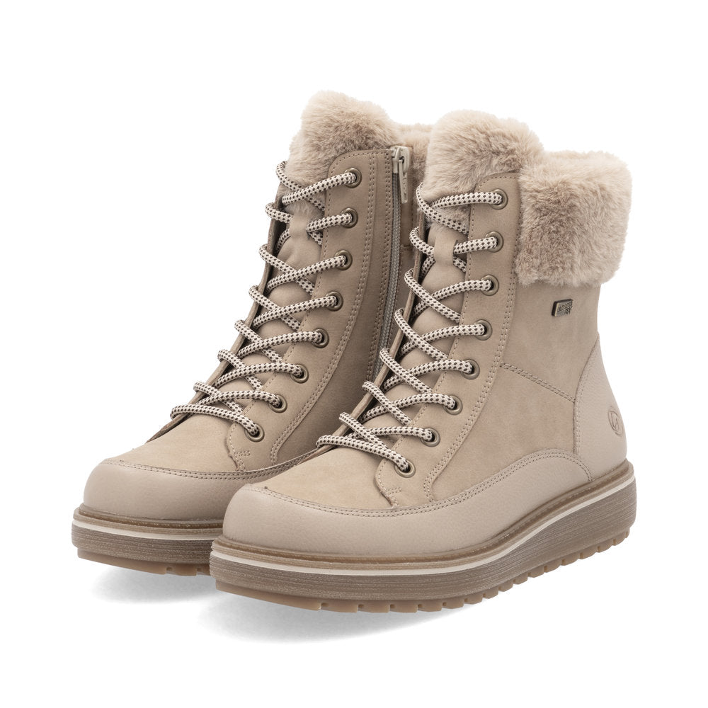 D0U78-20 Fur Cuff Lace/Side Zip RTex Camel