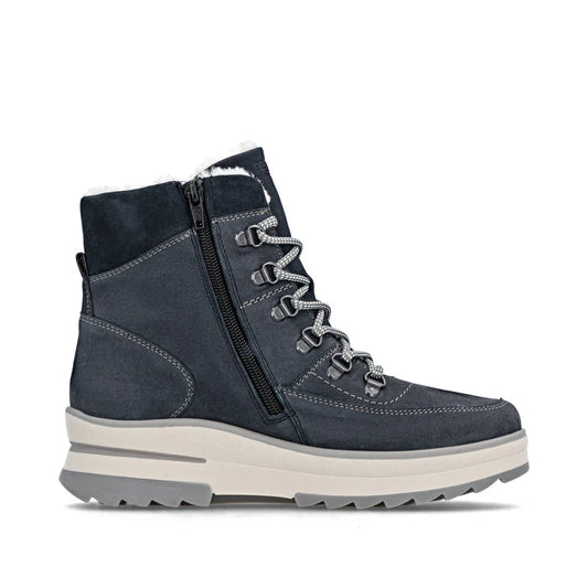 D2B74-14 Navy Ankle Lace/Zip RTex