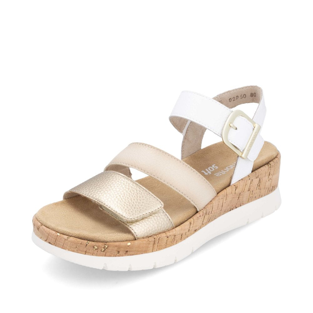 D2P50-80 Gold/Cream Multi Velcro Three Strap