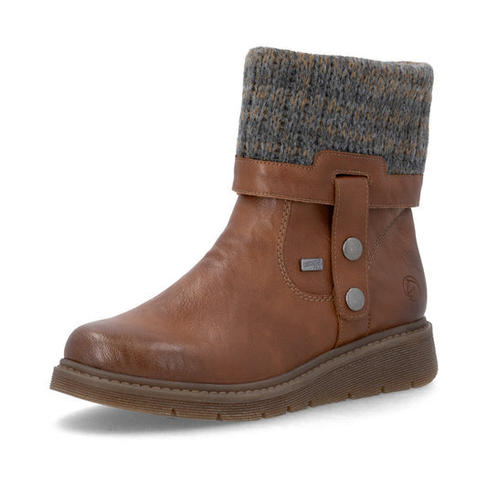 D3976-23 Brown Knit Cuff Side Zip RTex