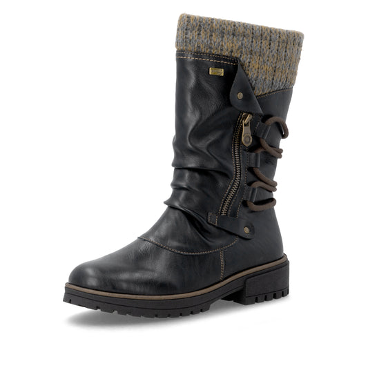 D3W72-03 Black Cuff Zip RTex
