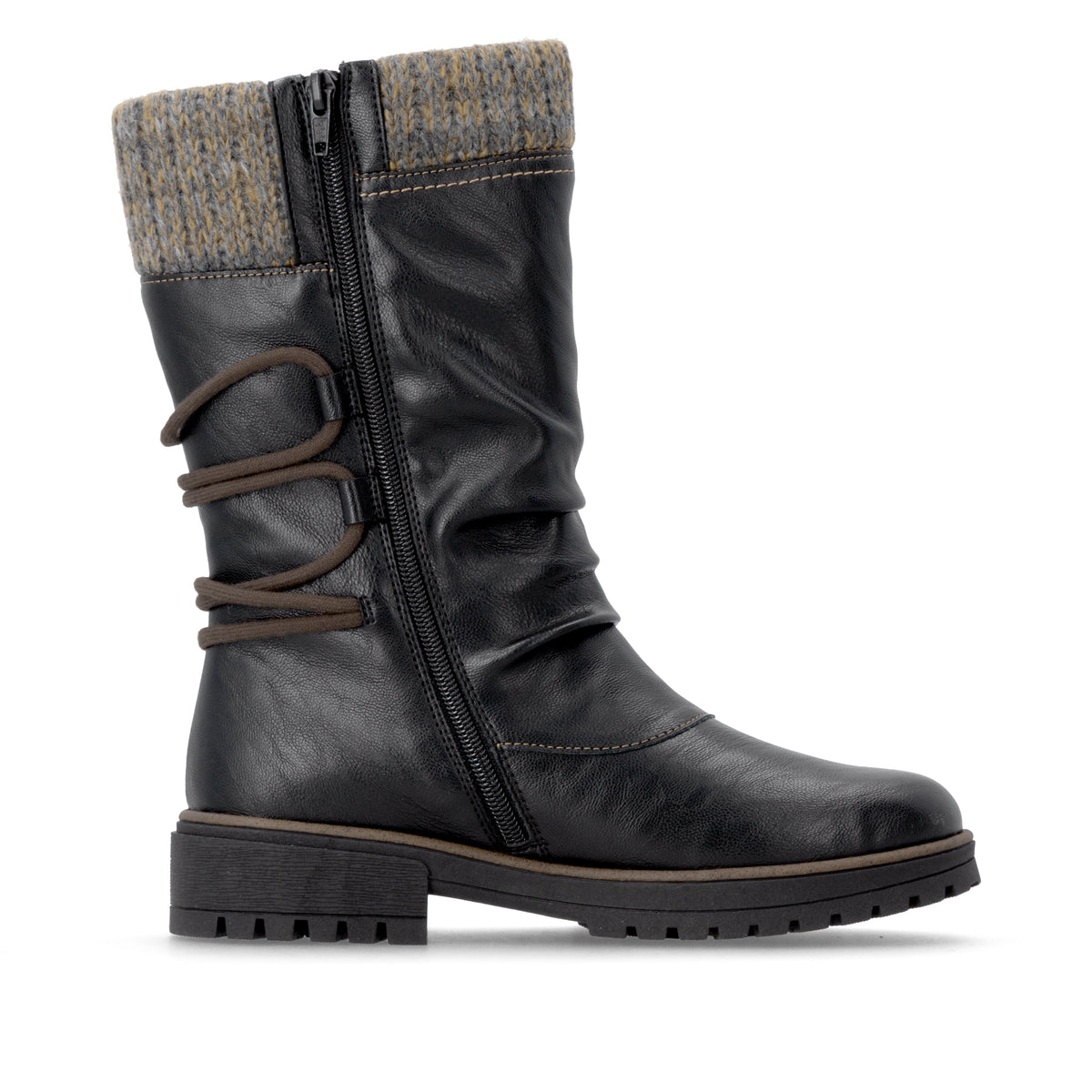D3W72-03 Black Cuff Zip RTex