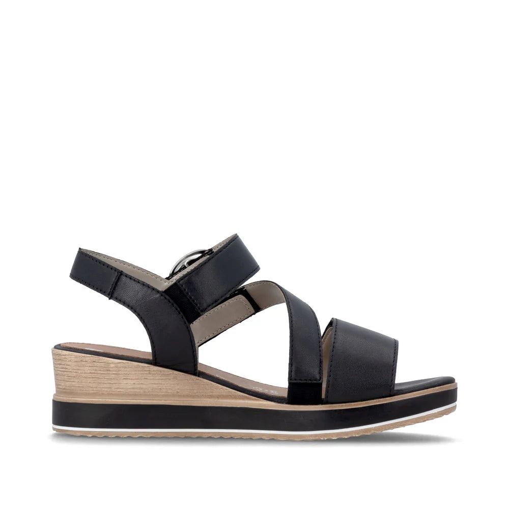 D6466-00 Black Three Strap Wedge