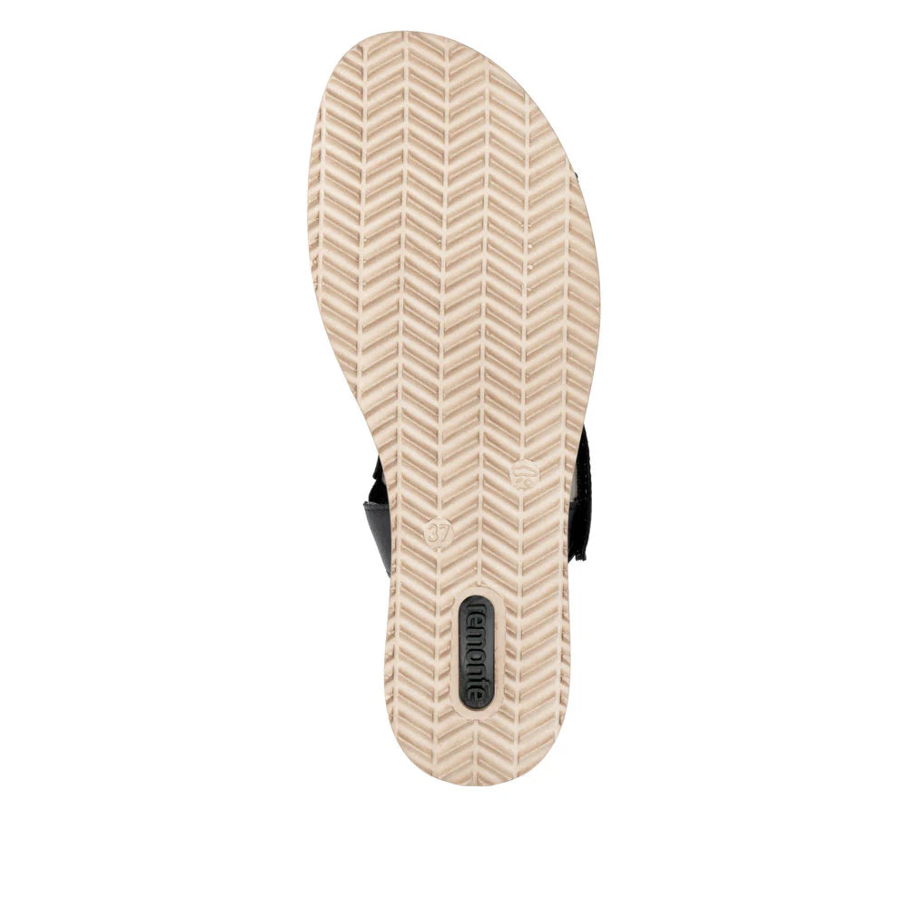 D6466-00 Black Three Strap Wedge