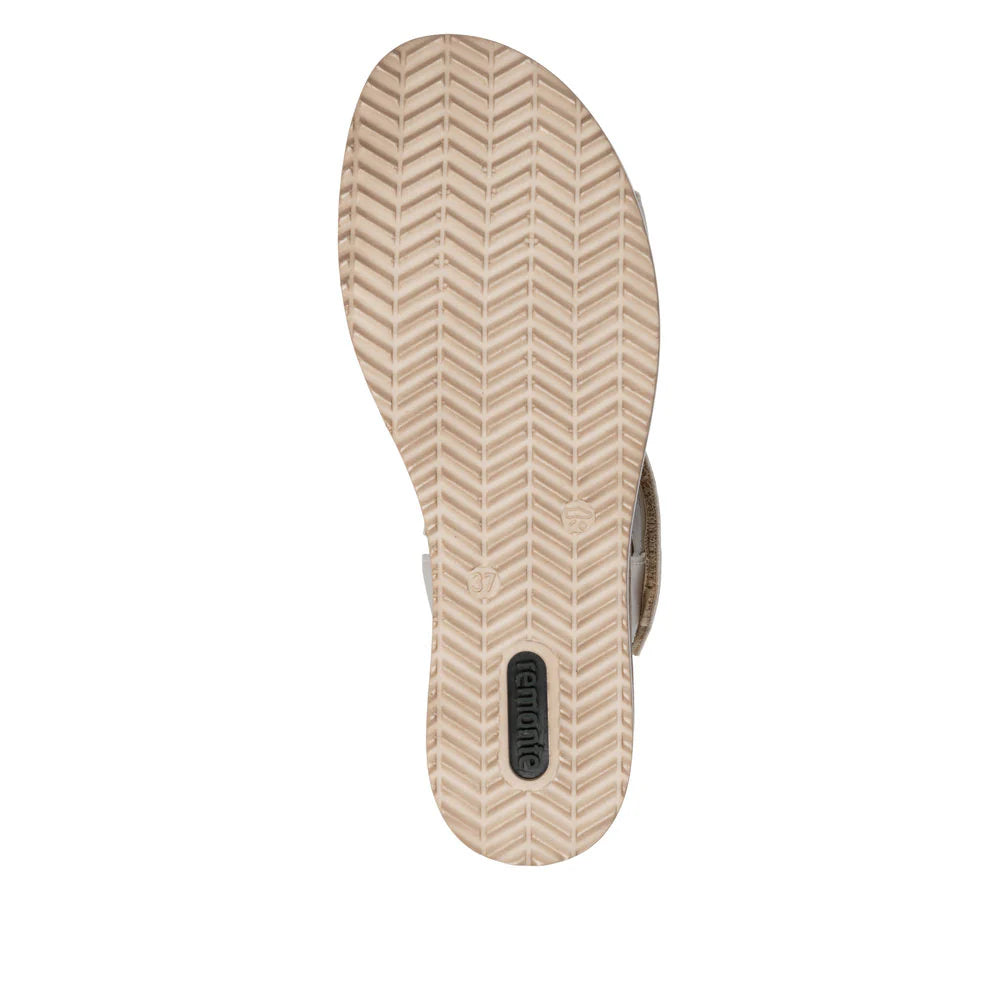 D6466-90 Pale Gold Three Strap Wedge