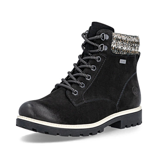 D8487-03 Black Knit Cuff Lace/Zip RTex