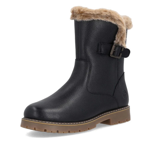 D9382-03 Black Fur Ciff Zip RTex