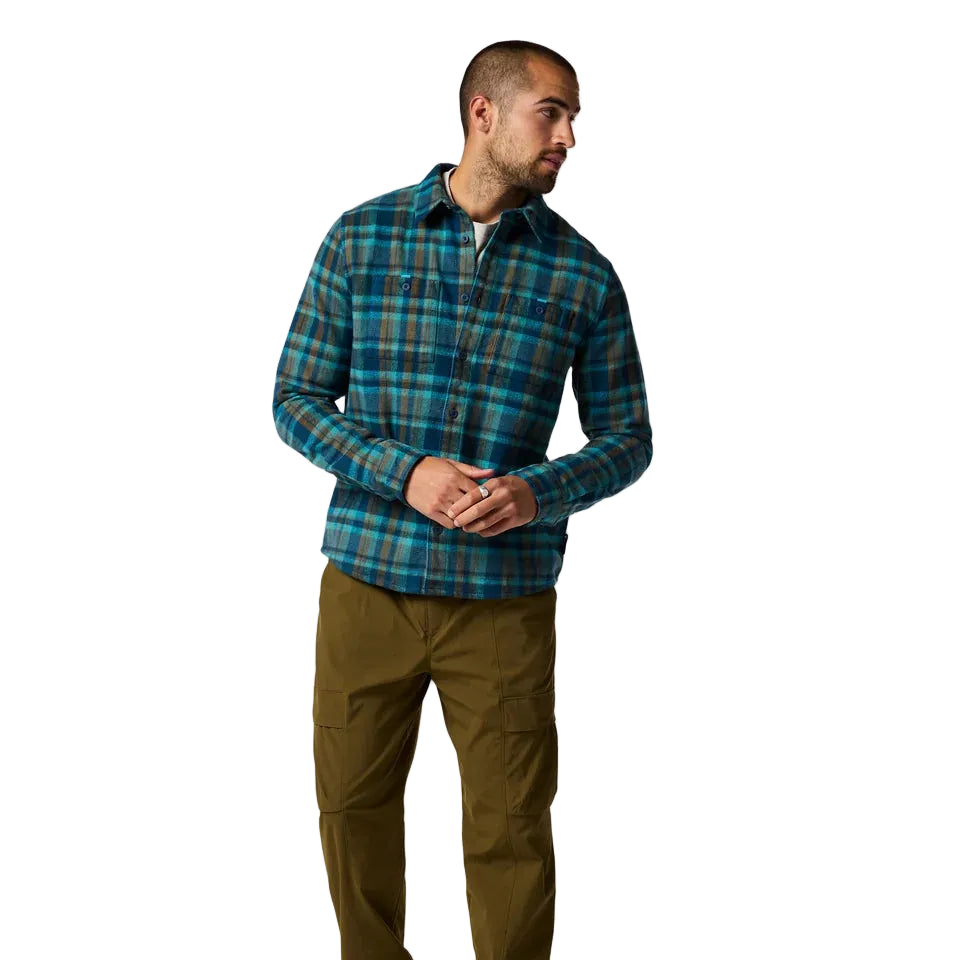 Men's Mero Organic Flannel Shirt Indigo Plaid