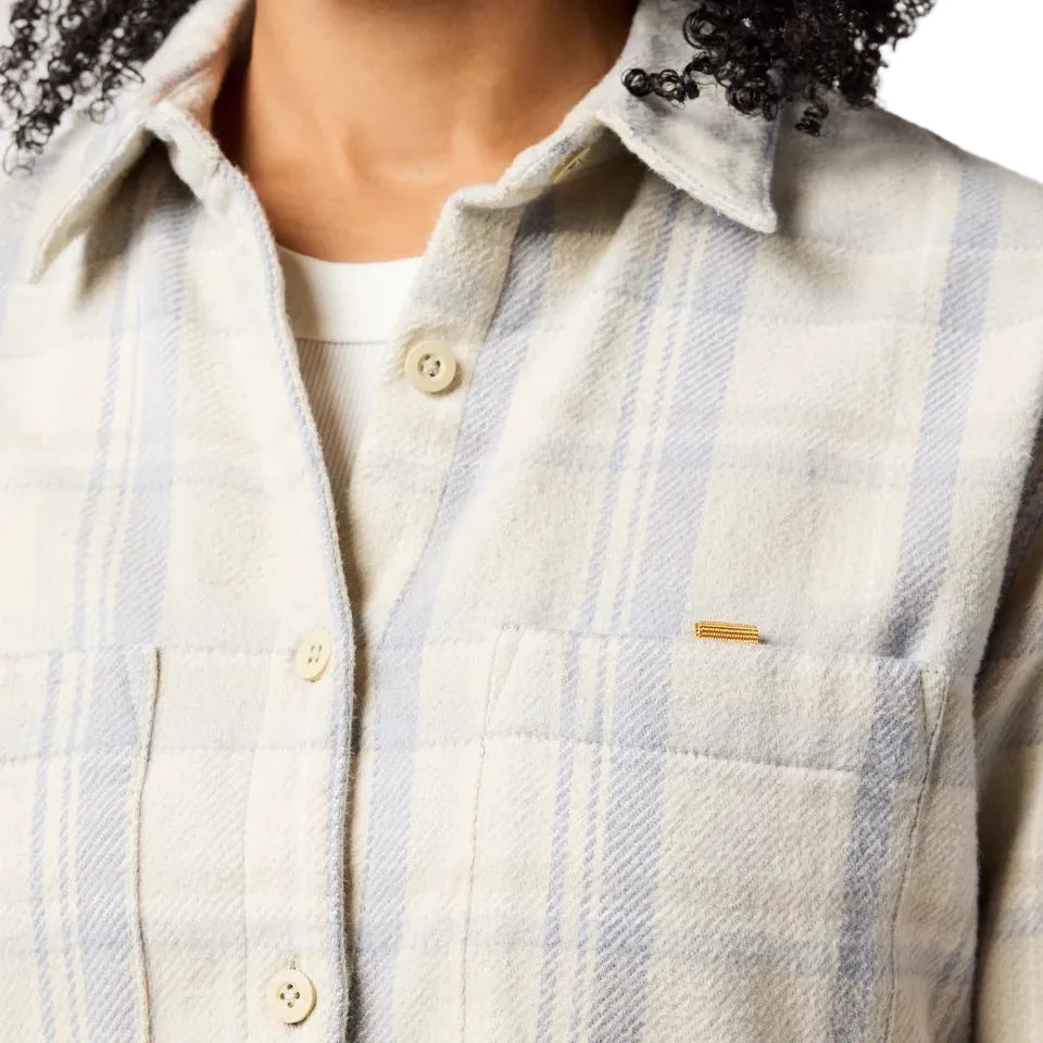 Women's Mero Organic Flannel Shirt Mineral Plaid