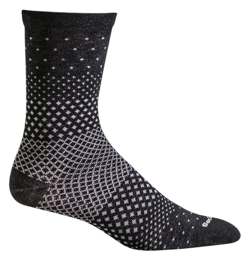 Women's Plantar Ease Crew Plantar Relief Socks - Black Dots