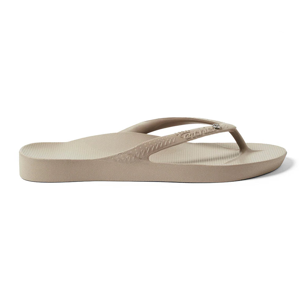 Archies Arch Support Flip Flops Crystal Taupe