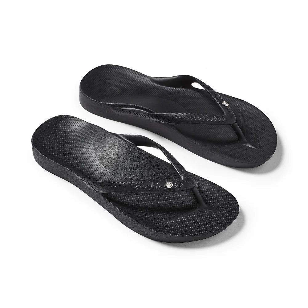 Archies Arch Support Flip Flops Crystal Black