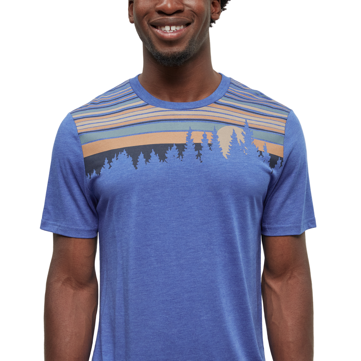 Men's Retro Juniper T-Shirt (Seaport Heather/Midnight Blue)