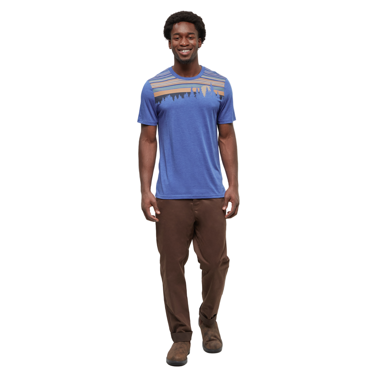 Men's Retro Juniper T-Shirt (Seaport Heather/Midnight Blue)
