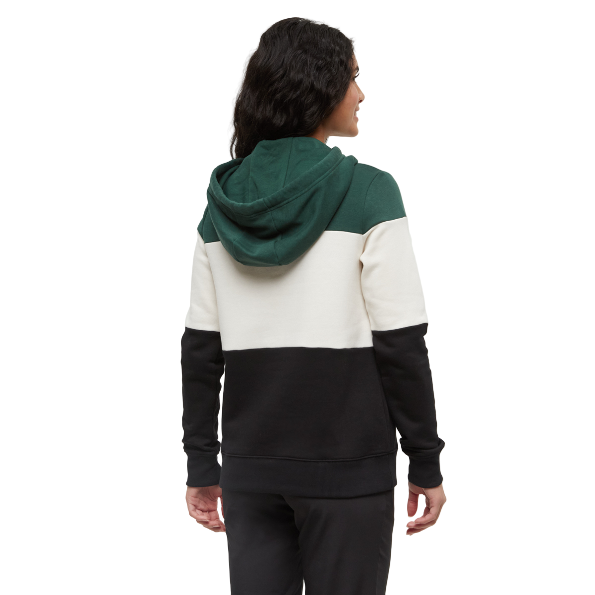 Women's Blocked Banshee Hoodie (Forest Pine/Undyed/Meteorite Black)