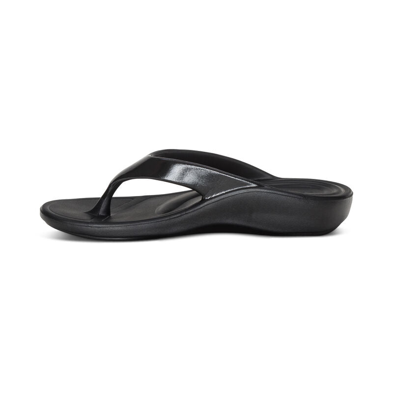 Women's Maui Orthotic Flips Black Gloss