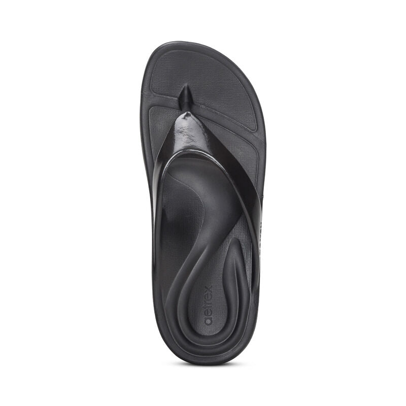 Women's Maui Orthotic Flips Black Gloss