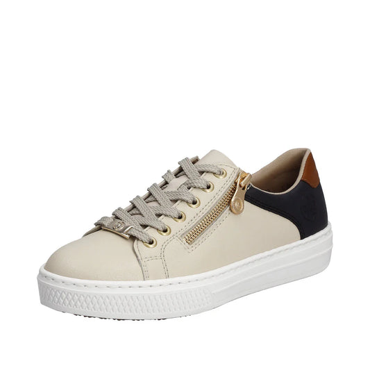 L59A1-60 Cream/Navy Multi Lace/Side Zip