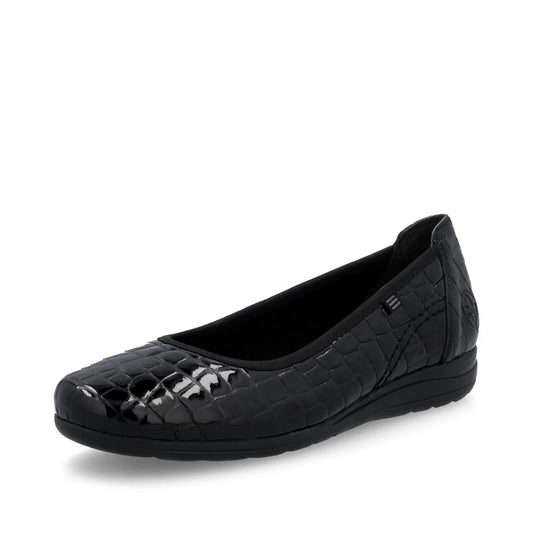 L9350-01 Black Croc Patent Slip On