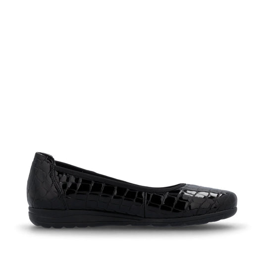L9350-01 Black Croc Patent Slip On