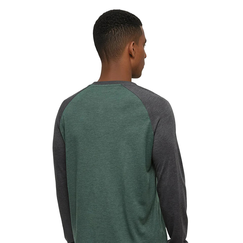 Men's Baker Henley Longsleeve (Forest Pine Heather/Meteorite Black)