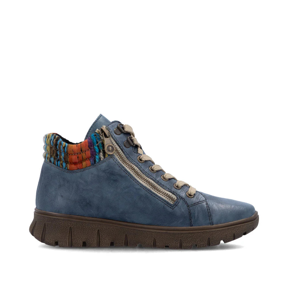 N1305-14 Blue Multi Ankle Lace/Zip RTex