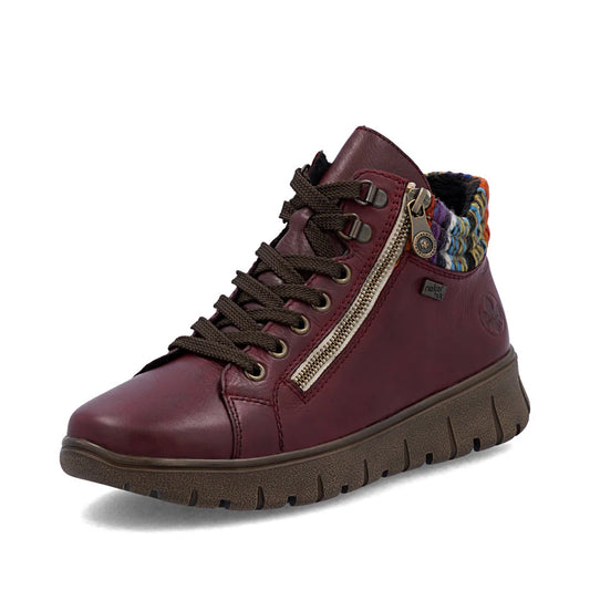 N1305-35 Wine Multi Ankle Lace/Zip RTex