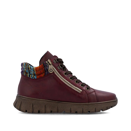 N1305-35 Wine Multi Ankle Lace/Zip RTex