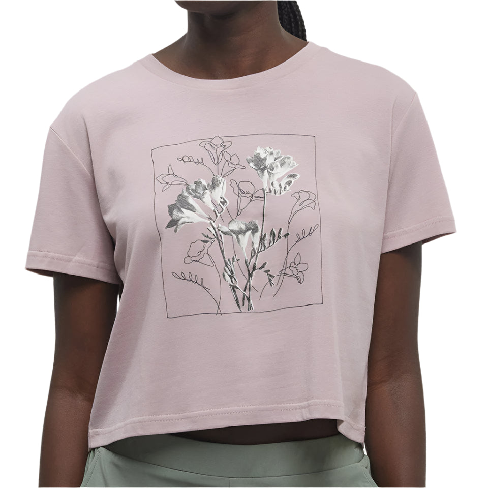 W Floral Crop T-Shirt (Vintage Mauve/Meteorite Black)