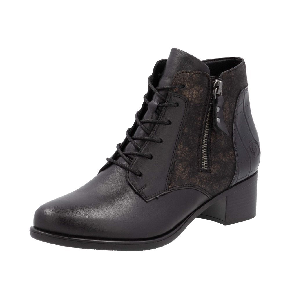 R5187-03 Ankle Lace/Zip Antique Black Multi