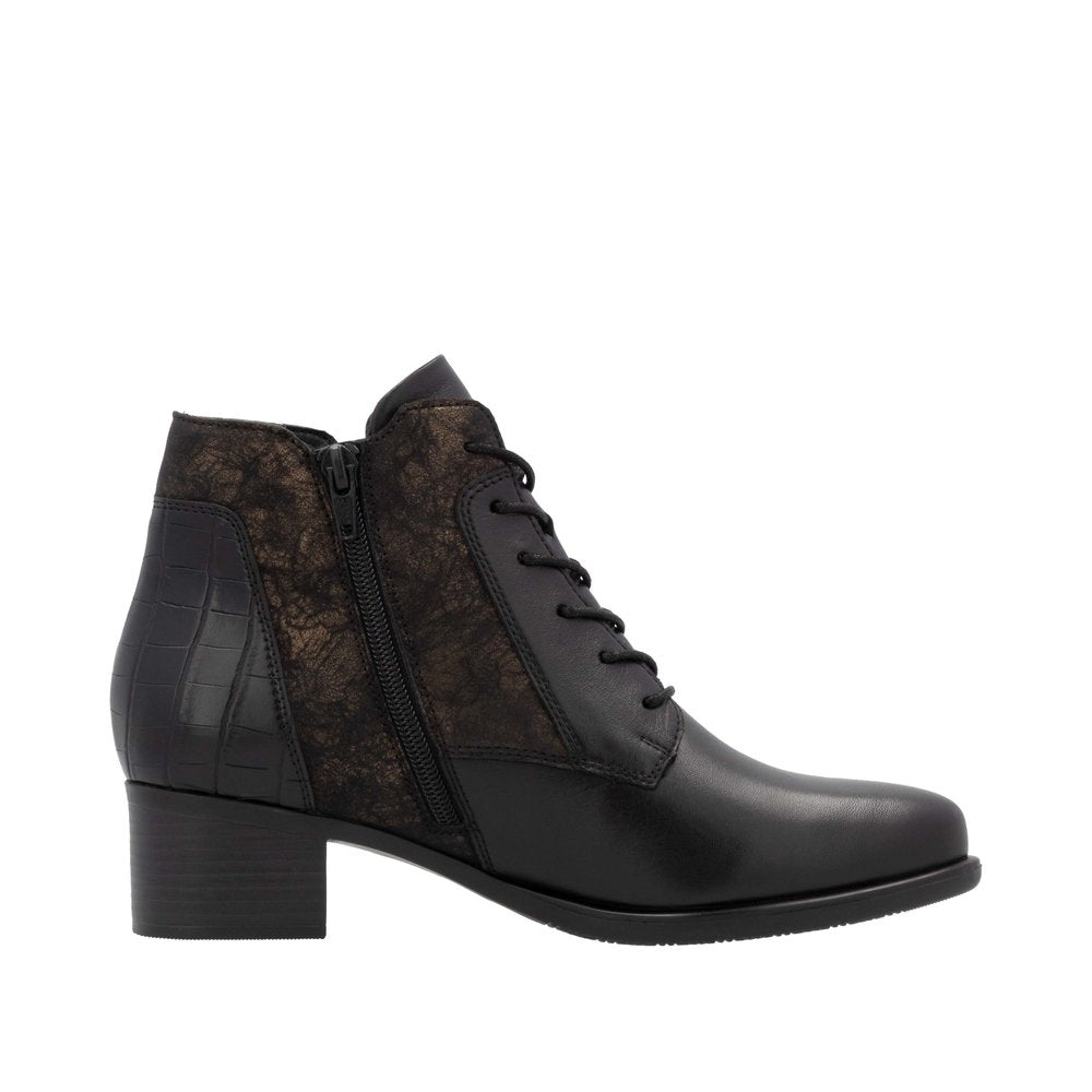 R5187-03 Ankle Lace/Zip Antique Black Multi