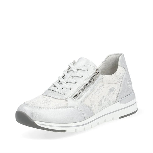 R6700-91 Lace/Side Zip White/Silver Combi