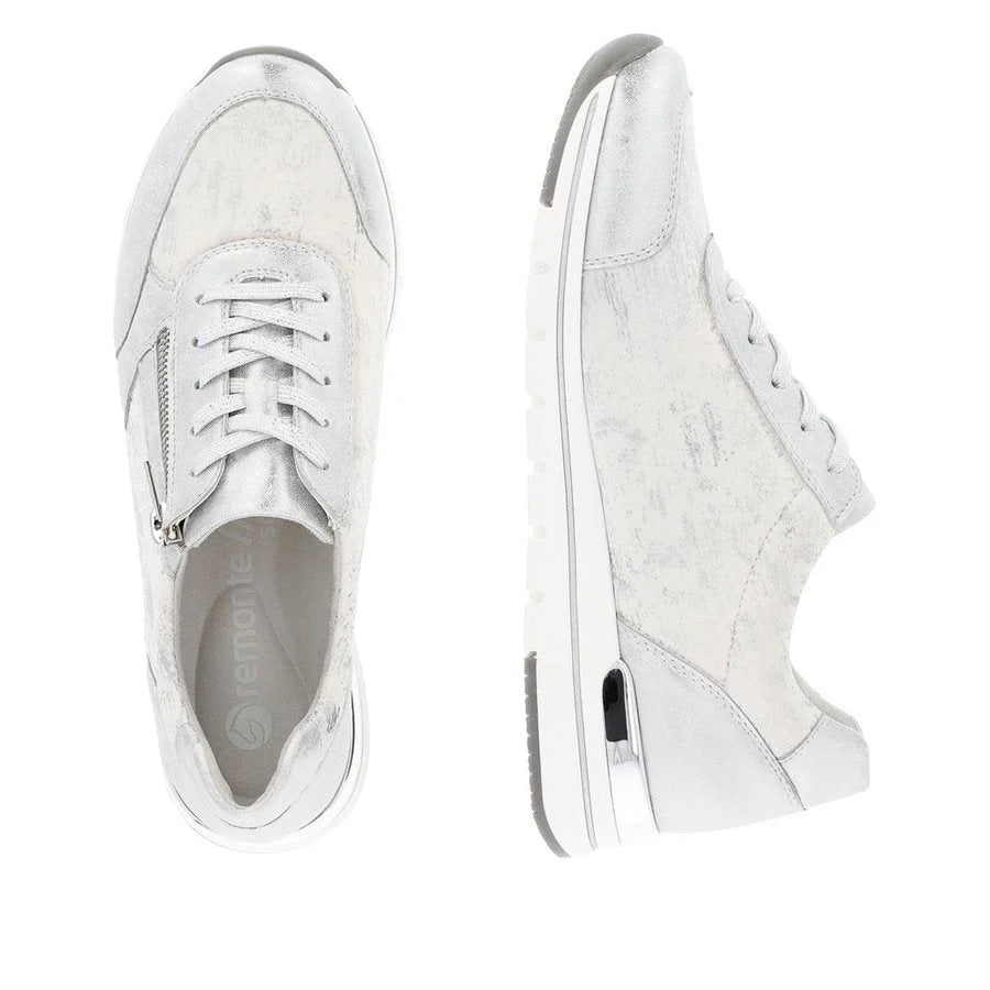 R6700-91 Lace/Side Zip White/Silver Combi