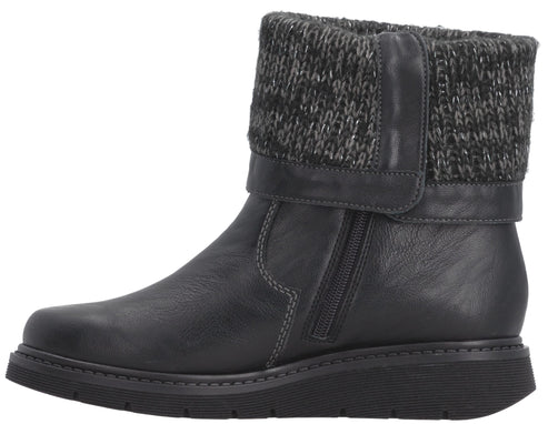 D3976-03 Black Knit Cuff Side Zip RTex