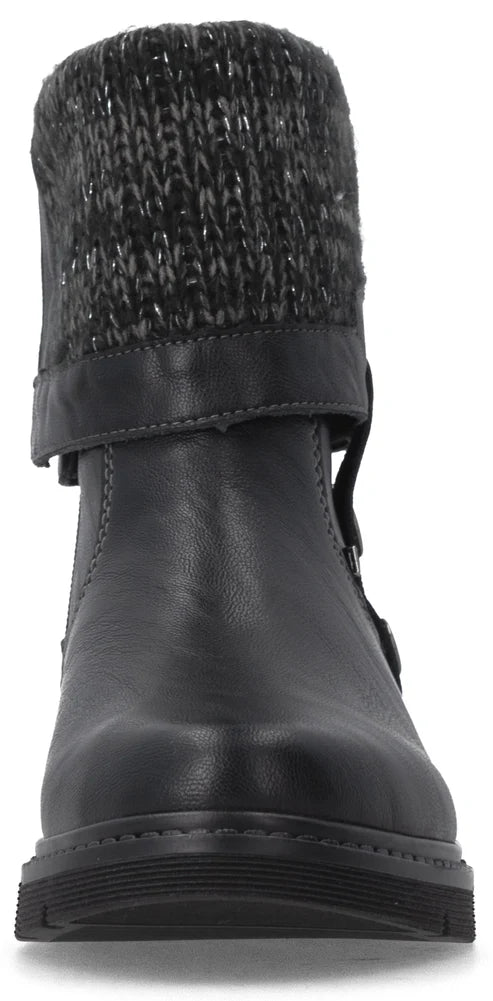 D3976-03 Black Knit Cuff Side Zip RTex