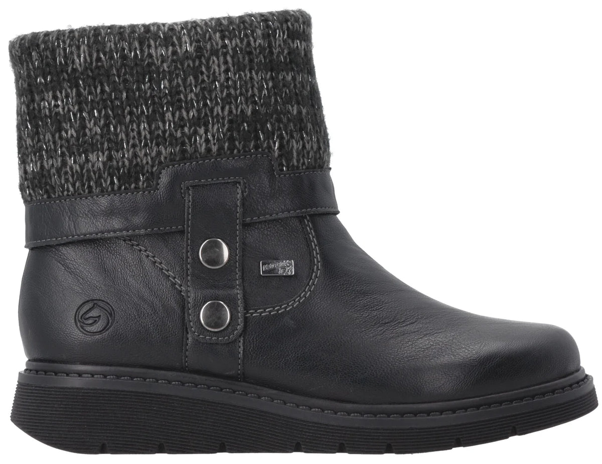 D3976-03 Black Knit Cuff Side Zip RTex