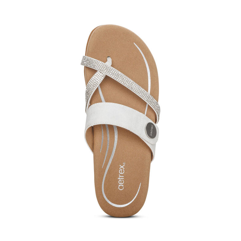 Women's Izzy Adjustable Slide White Sparkle