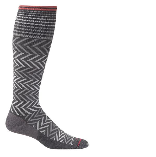 Women's Chevron Moderate Graduated Compression Socks - OTC Charcoal