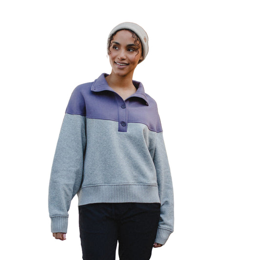 Women's Milner Mock Neck (Smokey Violet/Harbour Grey Heather)
