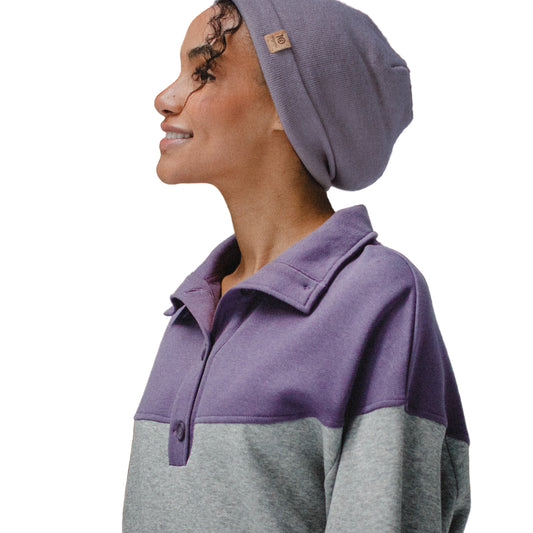 Women's Milner Mock Neck (Smokey Violet/Harbour Grey Heather)