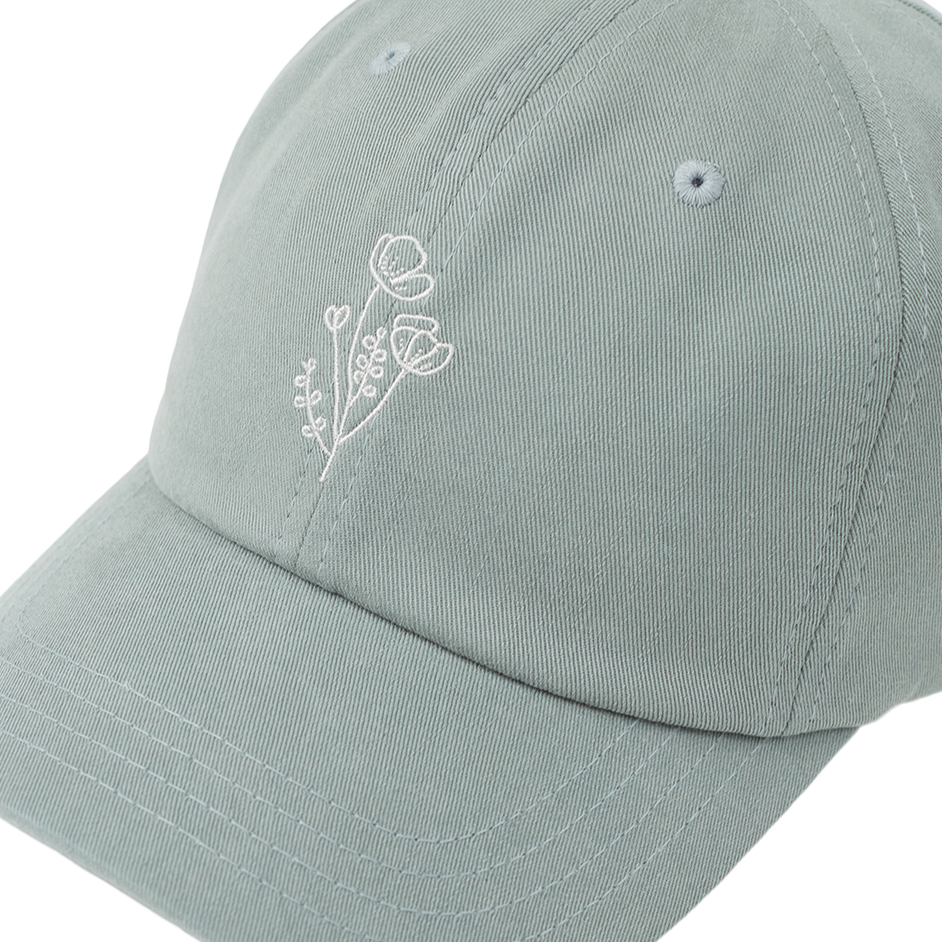 Flower Embroidery Peak Hat (Eucalyptus/Sugar Pine)