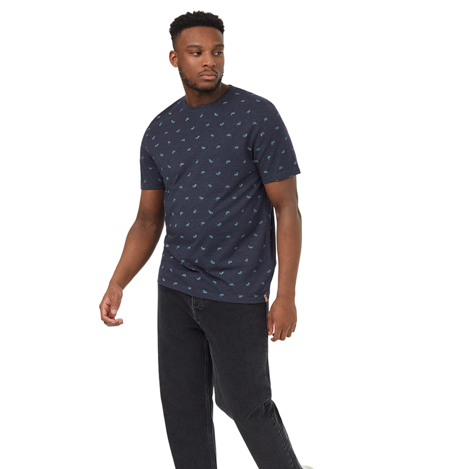 Men's Bike Around Print T-Shirt (Midnight Blue Heather/Tourmaline)