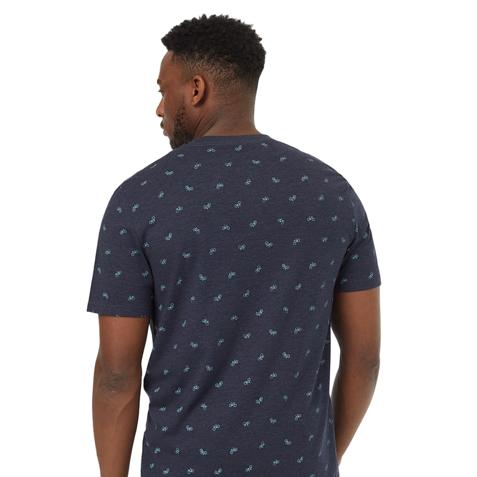 Men's Bike Around Print T-Shirt (Midnight Blue Heather/Tourmaline)